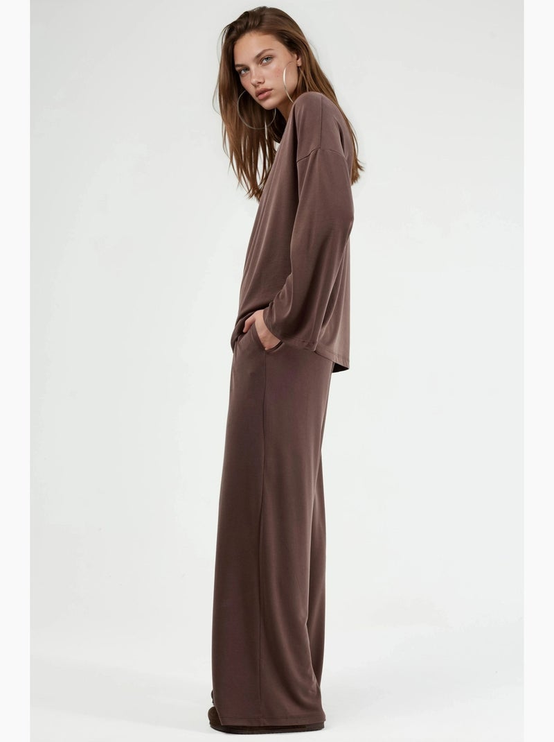 Pantalon à jambe droite à enfiler busem Marron clair - Kiabi