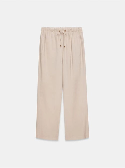 Pantalon à jambe large avec taille élastique et cordon dilvin - Kiabi Pantalon à jambe large avec taille élastique et cordon dilvin - Kiabi