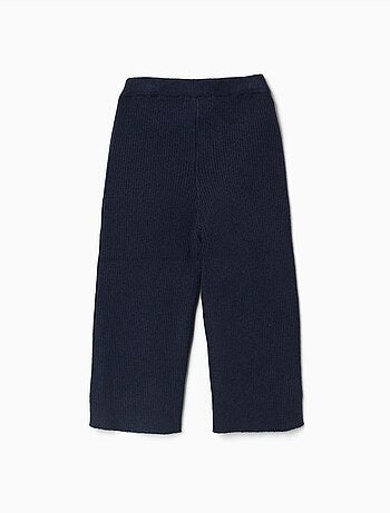 Pantalon à jambe large en maille côtelée