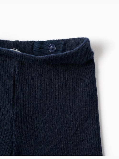 Pantalon à jambe large en maille côtelée - Kiabi