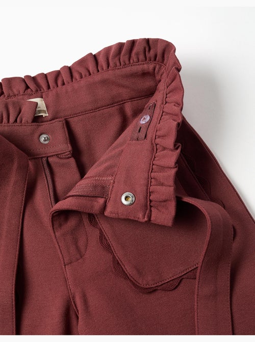 Pantalon à jambe large en maille milano avec ceinture - Kiabi