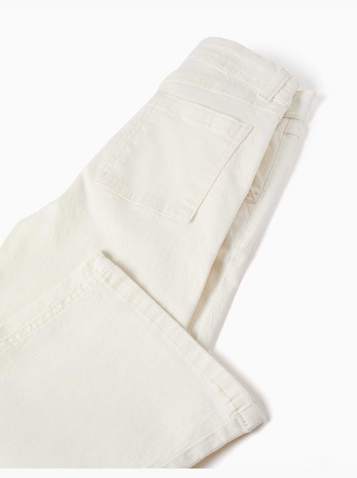 Pantalon à jambe large en sergé avec quatre poches - Kiabi