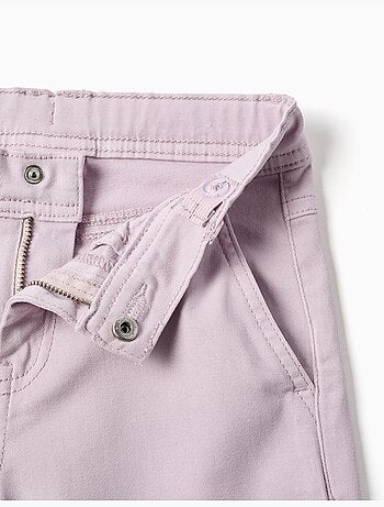 Pantalon à jambe large en sergé avec quatre poches
