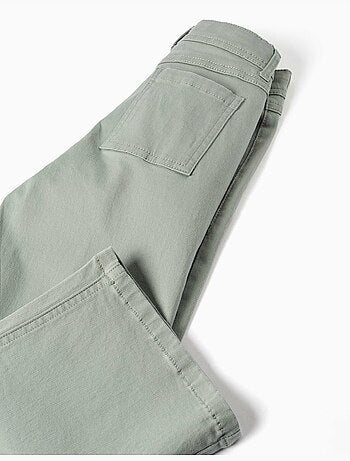Pantalon à jambe large en sergé avec quatre poches
