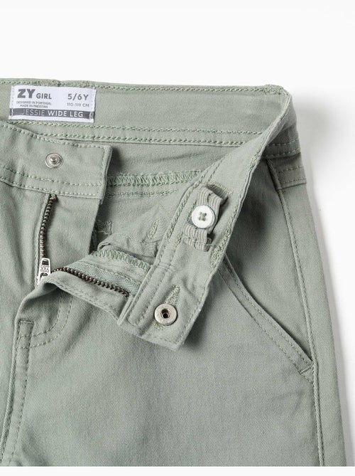 Pantalon à jambe large en sergé avec quatre poches - Kiabi