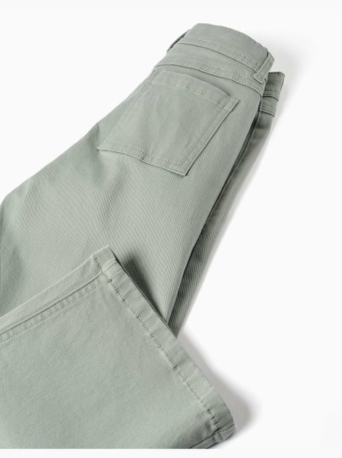 Pantalon à jambe large en sergé avec quatre poches - Kiabi