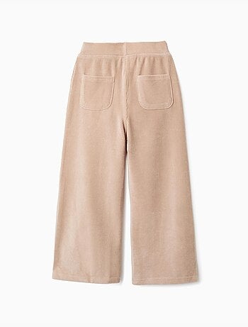 Pantalon à jambe large en velours côtelé avec taille élastique