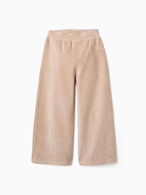 Pantalon à jambe large en velours côtelé avec taille élastique - Kiabi