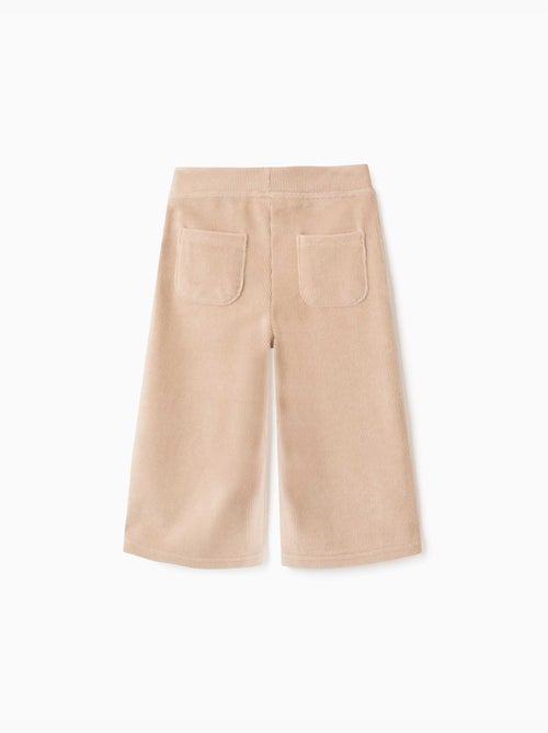 Pantalon à jambe large en velours côtelé avec taille élastique - Kiabi