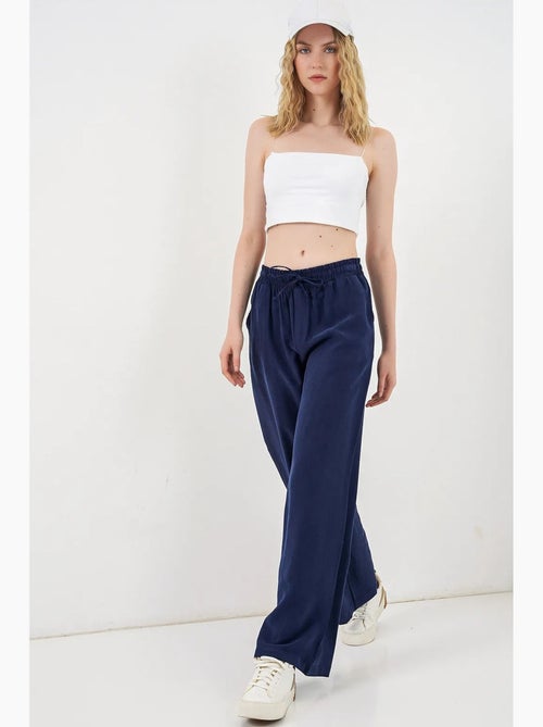 Pantalon à jambe large taille haute avec poche bdart - Kiabi Pantalon à jambe large taille haute avec poche bdart - Kiabi