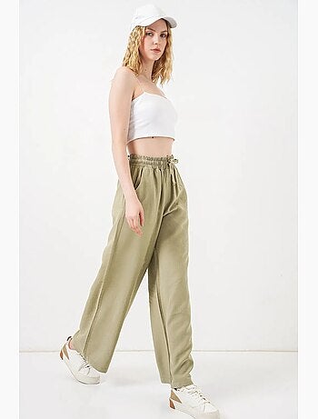 Pantalon à jambe large taille haute avec poche bdart