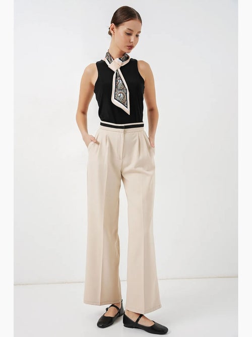 Pantalon à jambe large taille haute avec poches bdart - Kiabi