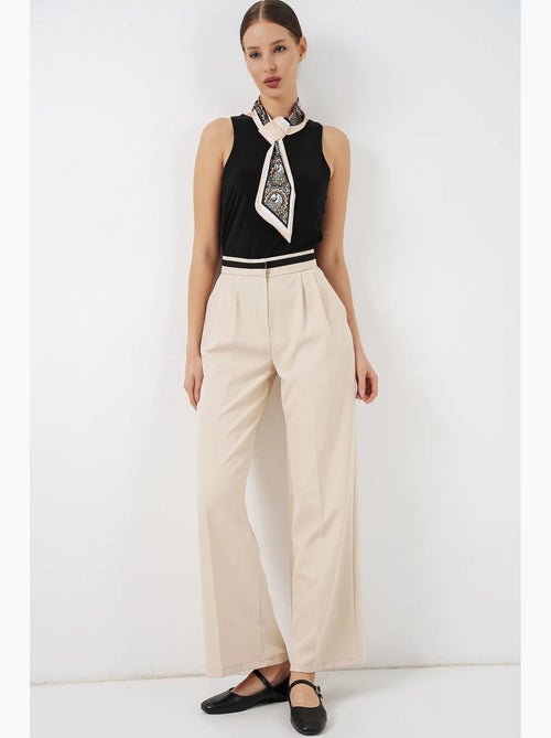 Pantalon à jambe large taille haute avec poches bdart - Kiabi