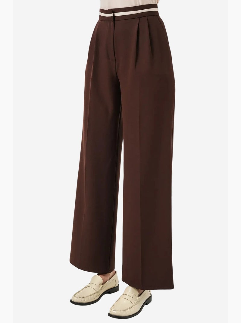 Pantalon à jambe large taille haute avec poches bdart Marron chocolat - Kiabi