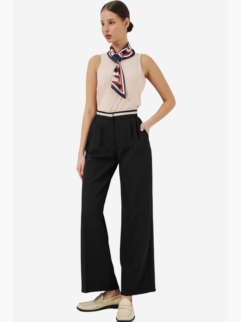 Pantalon à jambe large taille haute avec poches bdart Noir - Kiabi