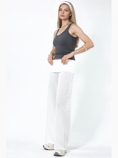 Pantalon à jambe large taille haute busem - Kiabi
