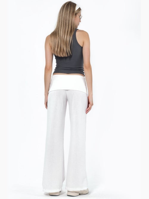 Pantalon à jambe large taille haute busem - Kiabi