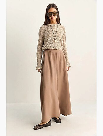 Pantalon à jambe large taille haute lucci