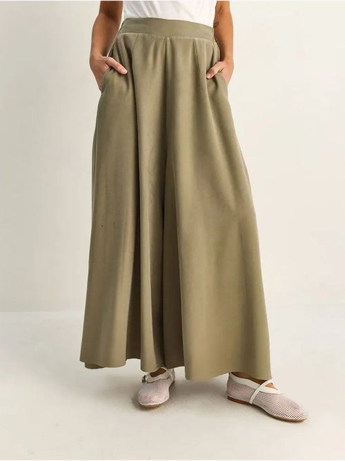 Pantalon à jambe large taille haute lucci - Kiabi Pantalon à jambe large taille haute lucci - Kiabi