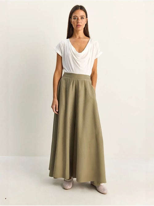 Pantalon à jambe large taille haute lucci - Kiabi Pantalon à jambe large taille haute lucci - Kiabi