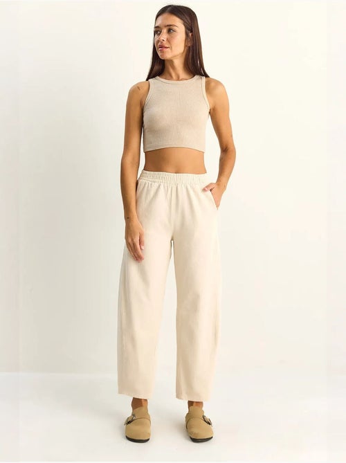 Pantalon à jambes droites avec taille élastique et poches lucci - Kiabi