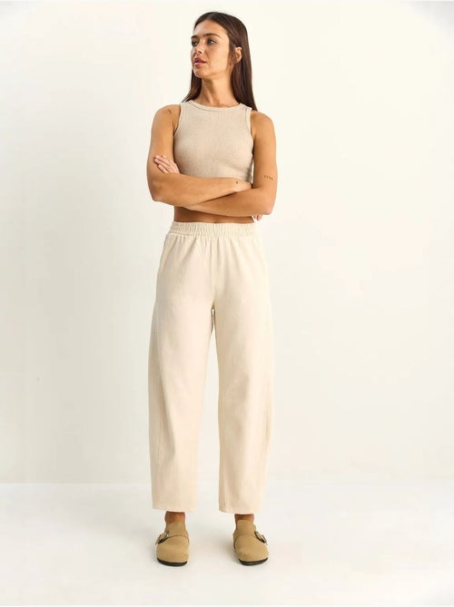Pantalon à jambes droites avec taille élastique et poches lucci - Kiabi