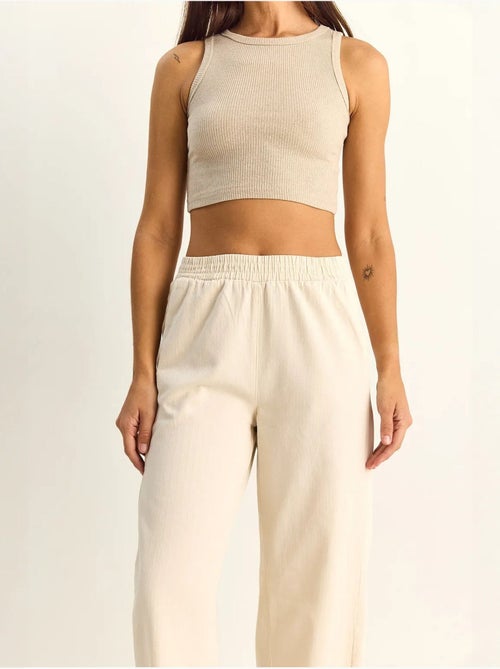Pantalon à jambes droites avec taille élastique et poches lucci - Kiabi