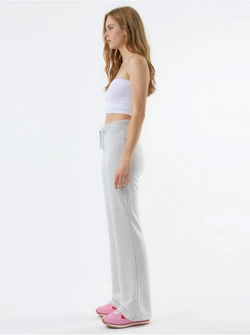Pantalon à jambes évasées avec taille élastique busem Gris - Kiabi