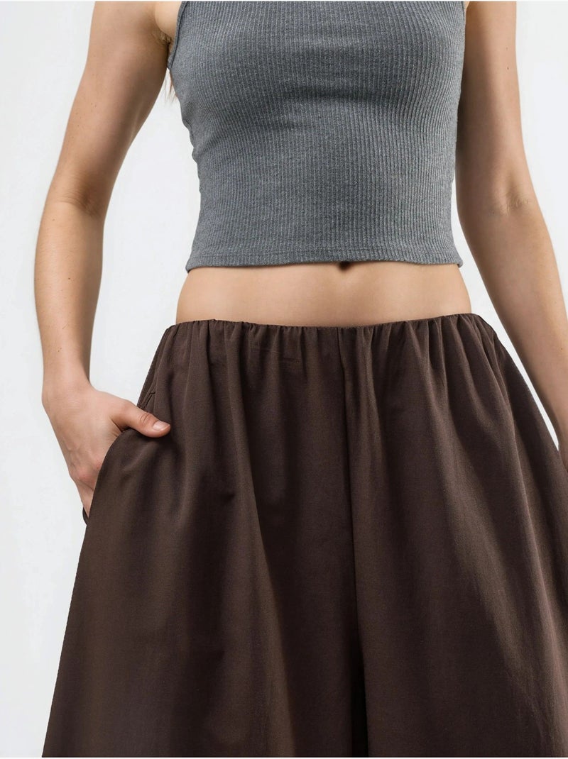 Pantalon à jambes larges busem Marron chocolat - Kiabi
