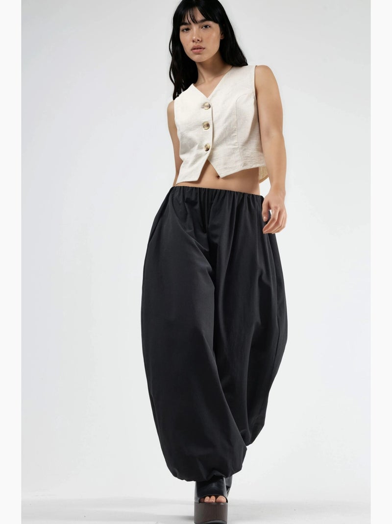 Pantalon à jambes larges busem Noir - Kiabi