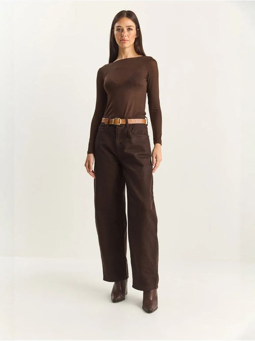 Pantalon à jambes larges et taille haute. Lucci - Kiabi Pantalon à jambes larges et taille haute. Lucci - Kiabi