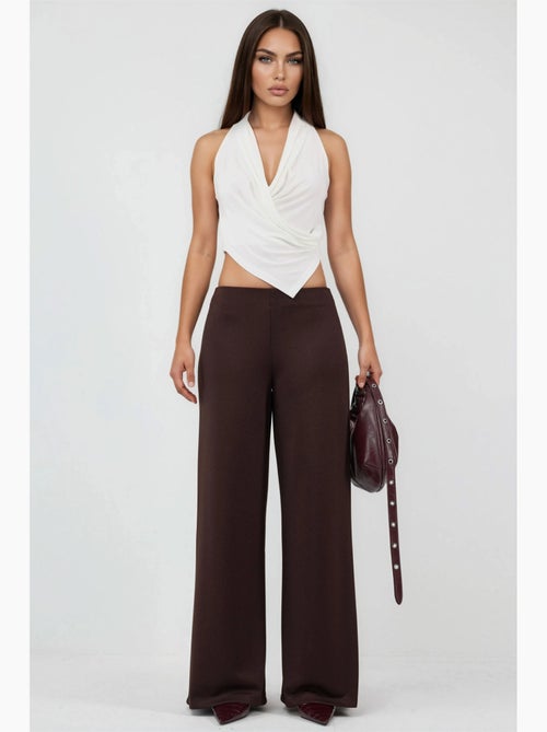 Pantalon à jambes larges taille haute busem - Kiabi