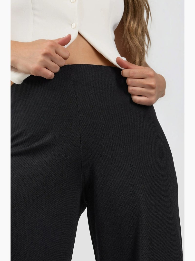 Pantalon à jambes larges taille haute busem Noir - Kiabi