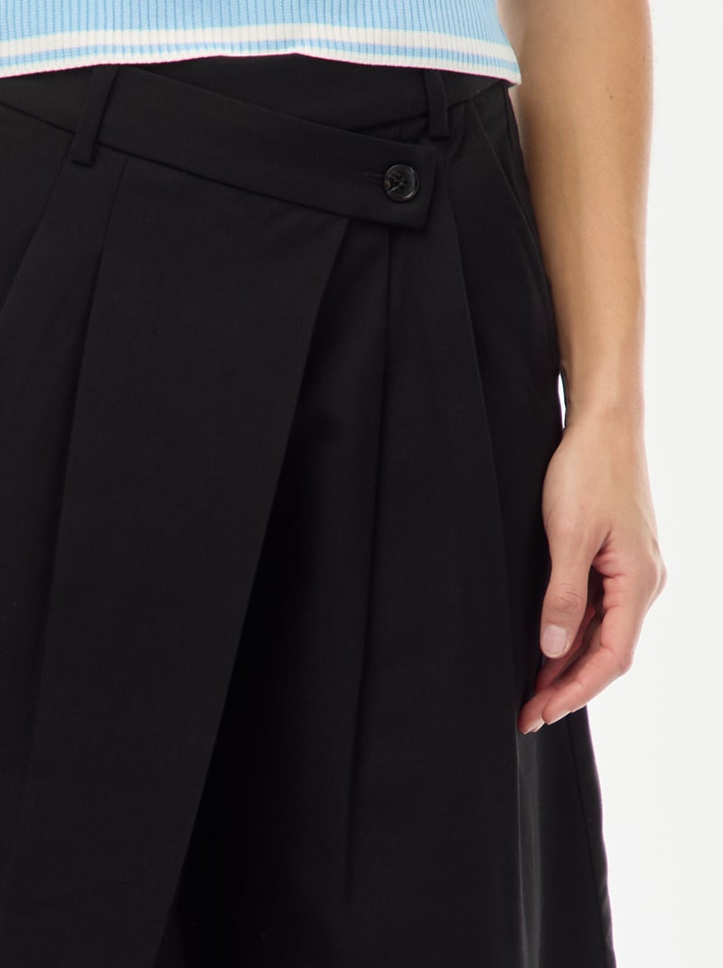 Pantalon à pinces asymétrique Noir - Kiabi