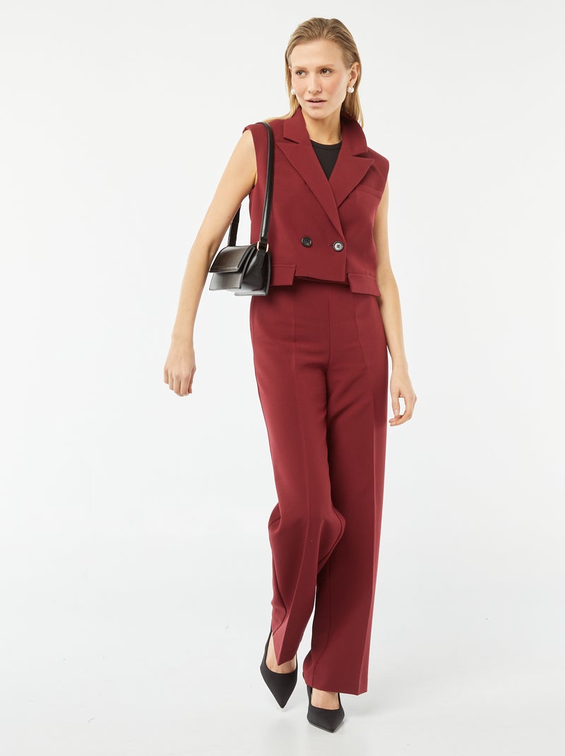 Pantalon à pinces coupe droite ROUGE - Kiabi