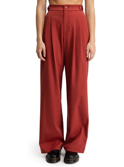 Pantalon à pinces jambes larges femme femme aker-w cherry - Kiabi