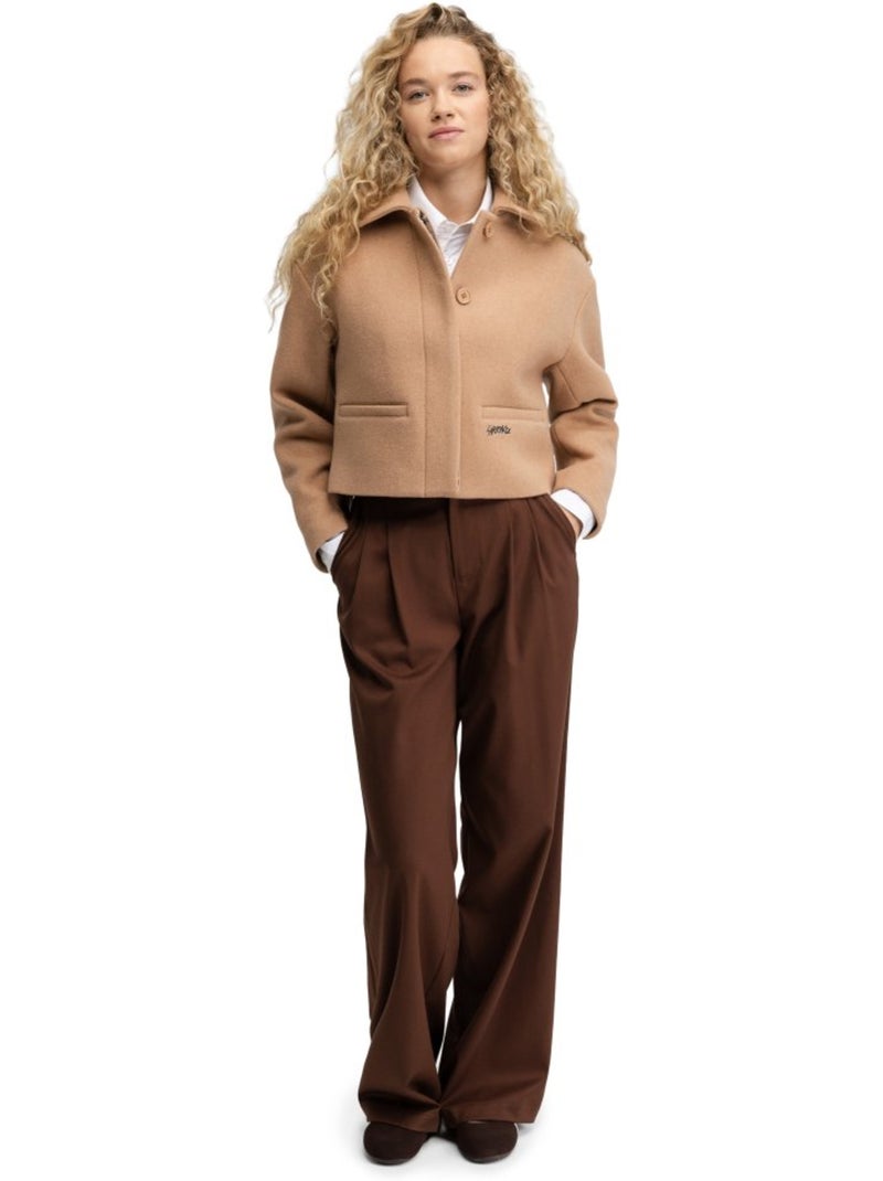 Pantalon à pinces jambes larges femme femme aker-w Marron - Kiabi