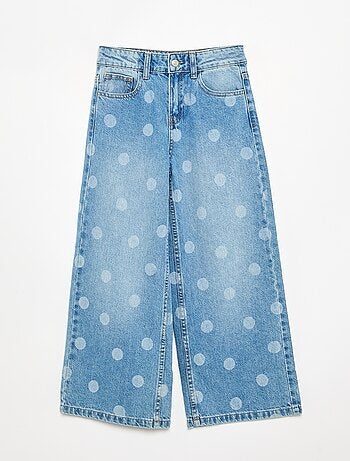 Pantalon à pois en denim