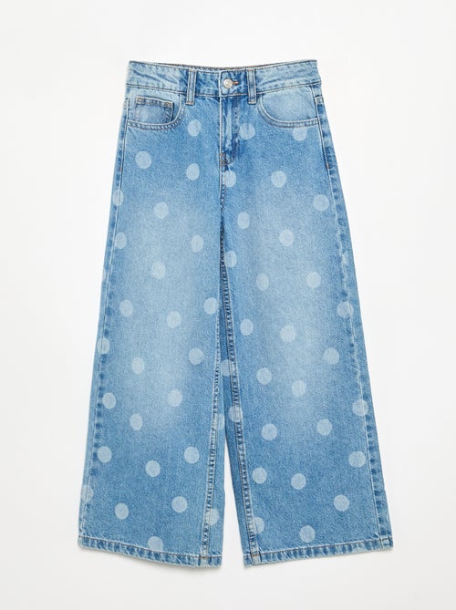 Pantalon à pois en denim - Kiabi