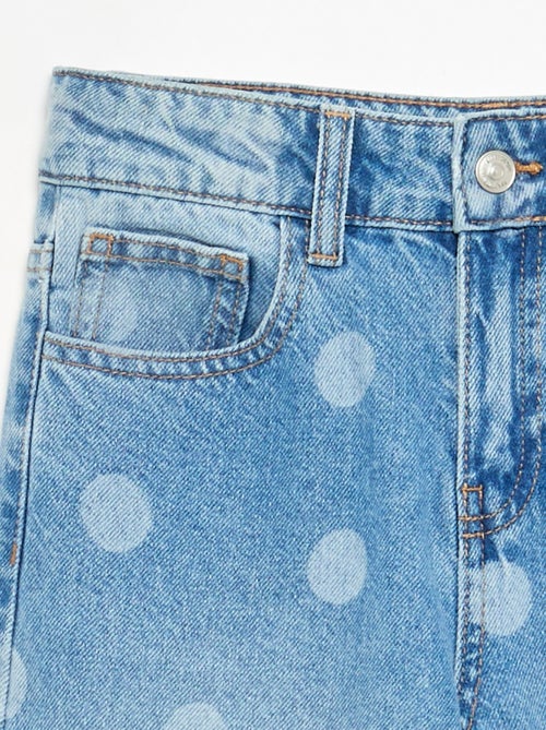 Pantalon à pois en denim - Kiabi