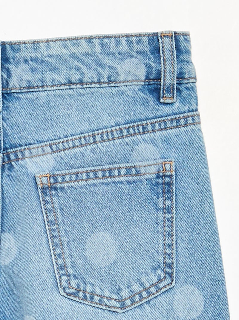 Pantalon à pois en denim Bleu - Kiabi