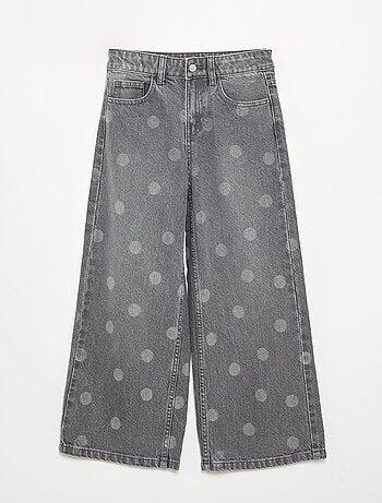 Pantalon à pois en denim
