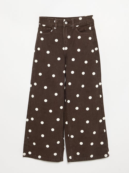 Pantalon à pois en denim - Kiabi