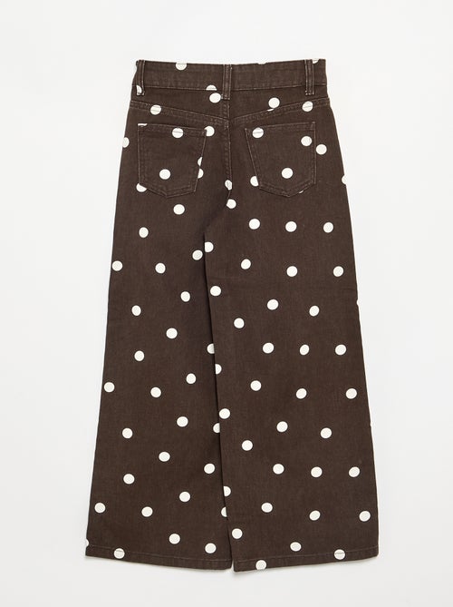 Pantalon à pois en denim - Kiabi