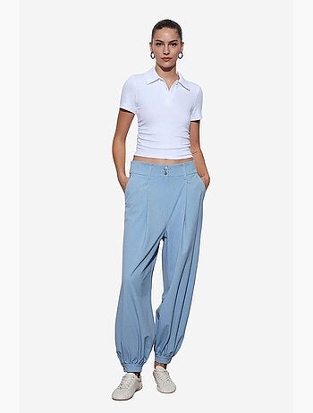 Pantalon à rayures, taille haute et jambe large dilvin