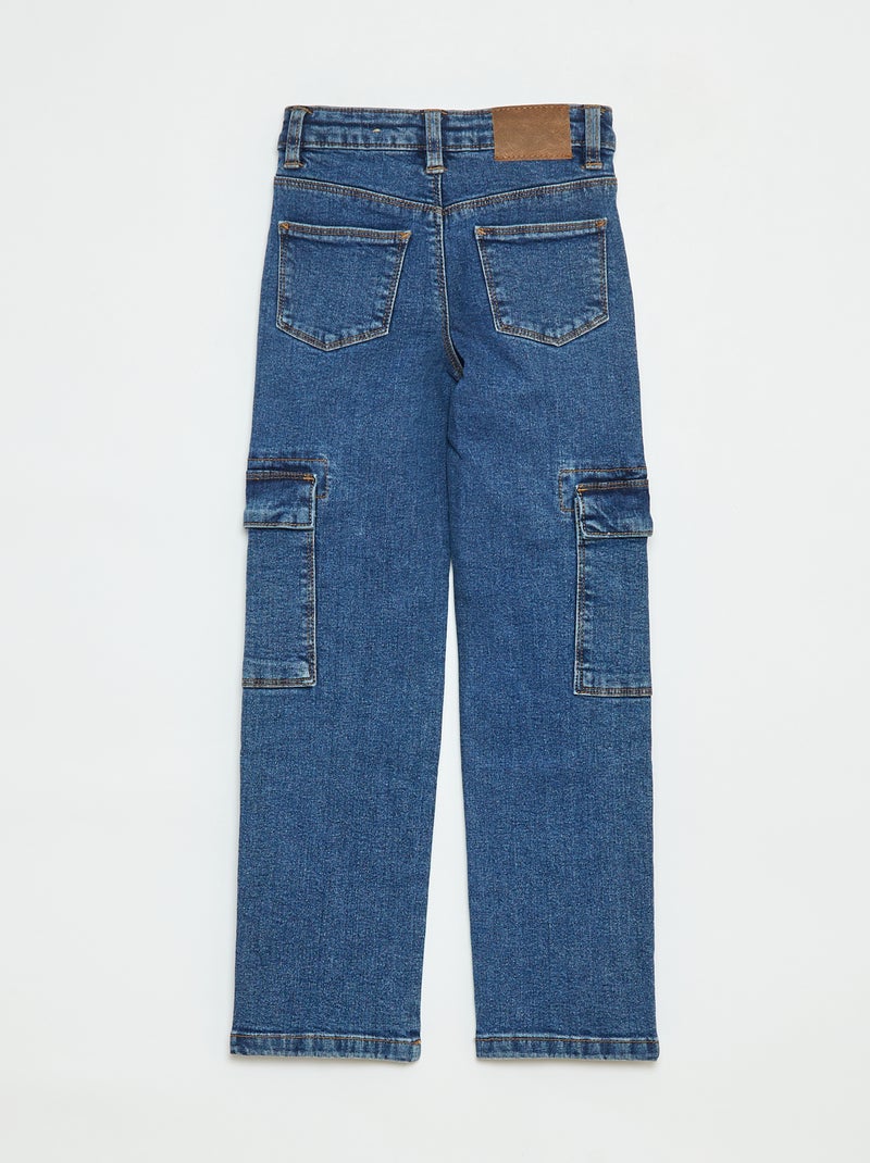Pantalon ajustée avec poches à rabat - coupe + confortable Bleu - Kiabi