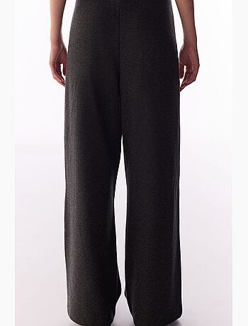 Pantalon ample à jambe large, motif chiné, chaud penti