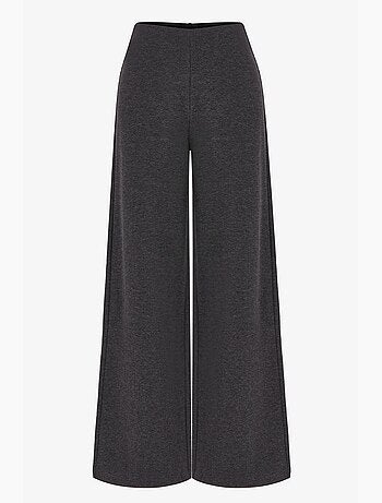 Pantalon ample à jambe large, motif chiné, chaud penti