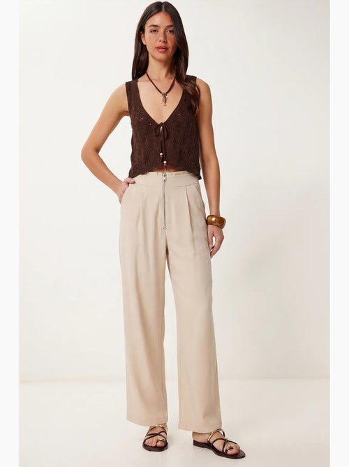 Pantalon ample en crêpe à taille haute istanbul - Kiabi Pantalon ample en crêpe à taille haute istanbul - Kiabi