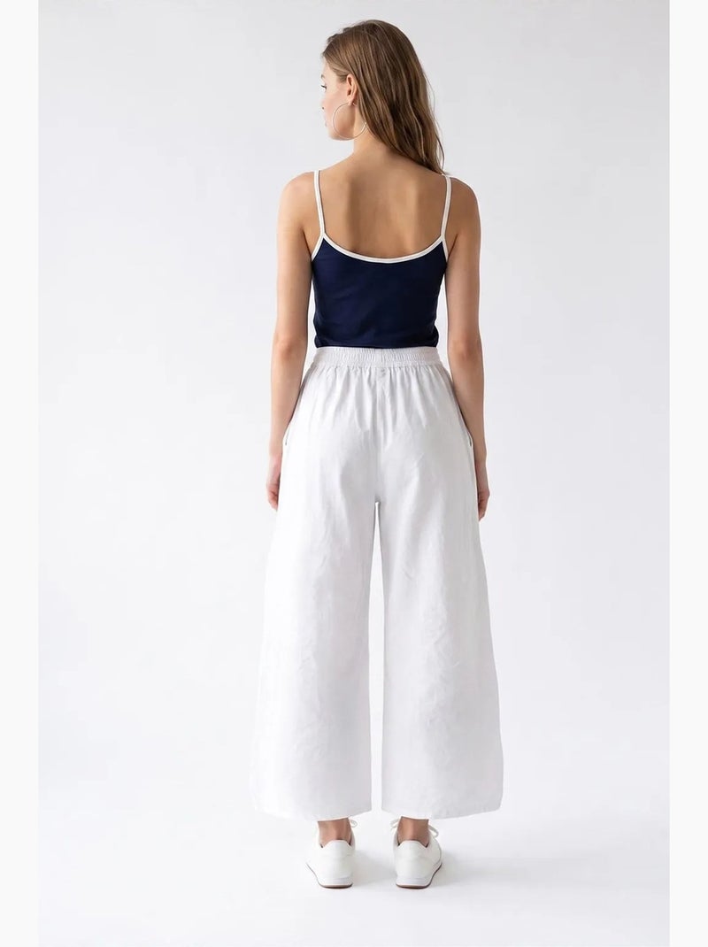 Pantalon ample en tencel, longueur cheville mixray Blanc - Kiabi